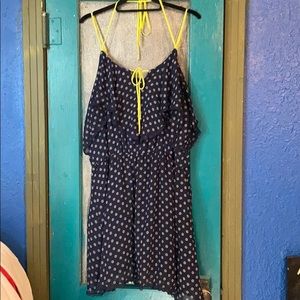 Navy blue floral sun dress XXL